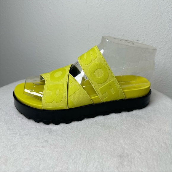 Sorel Green Sandal Woman's  Slip On Platform Adjustable Stretchy Straps  SZ 8 - Picture 2 of 13